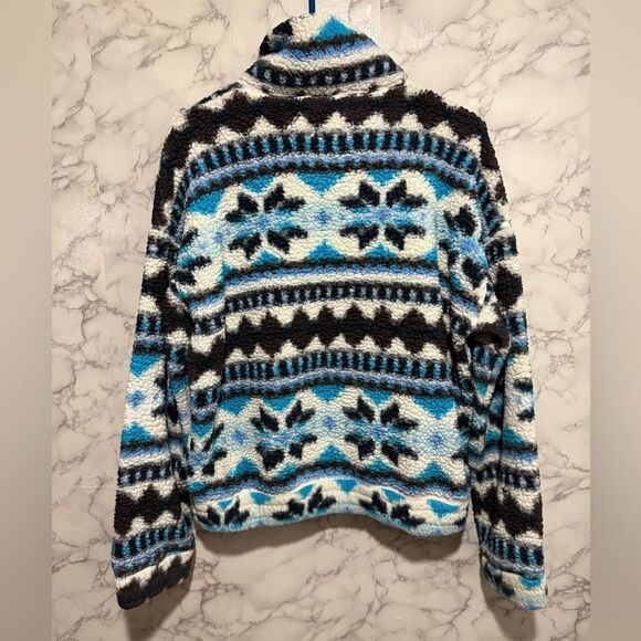 Aerie Blue and Black Patterned Turtleneck Sweater Size M - Picture 11 of 11